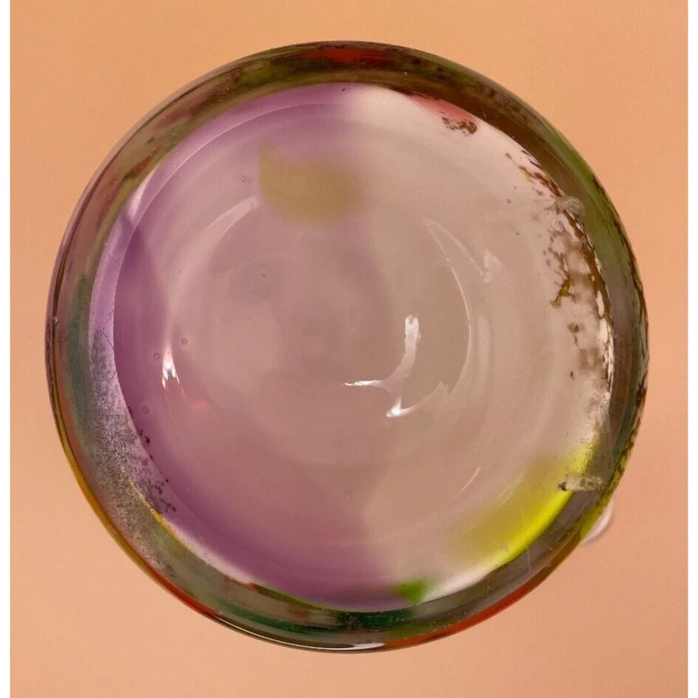 Stunning Josefina Krosno Hand Blown Glass Multi Colored Handkerchief Vase- USED